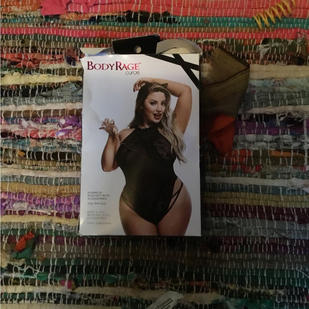 CLOSET CLEAR OUT Bodyrage Curve Black Mesh Seethrough Lingerie Bodysuit